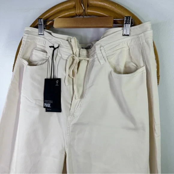 NWT PAIGE Carly Waistband Tie Warm Ecru sz 32 - Picture 6 of 8